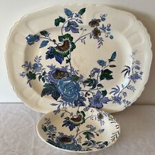 Mason's Belvedere Serving Platter + Dish Vanity Set Soap Dish Ironstone Floral picture