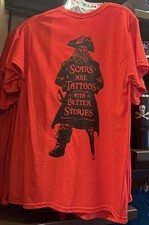 Disney Parks 2025 Pirates Shirt XXL Scars Are Tattoos With Better Stories Red picture