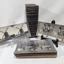 Stereo-Travel Co. 1914 Denmark Set w/ Antique Keystone Denmark Book Box Lot picture