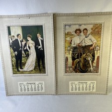 1913 Antique Ephemera PORTRAIT CALENDAR Samples Country Fun & Pay The Fiddler picture