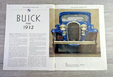 Vtg 1931 Print Ad BIG Art Deco Sat Eve Post Buick for 1932   2 Page Ad picture