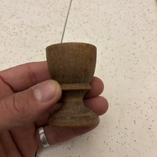 Vintage Miniature Handmade Wooden Egg Cup 2.5” picture