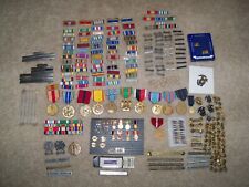 US Army USN USMC Coast Guard Medals Ribbons Pins Insignia Parts Bars Lot picture