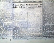 ALL ELECTRONIC Three Color Television TV Picture Tube Invention 1950 Newspaper   picture