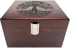 Tree of Life Large Wooden Decorative Box - Etched Wooden Keepsake Boxes for Home picture
