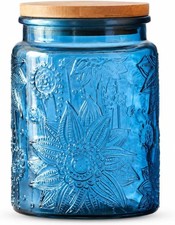 Charming 700 ml Vintage Glass Jar with Bamboo Lid - Ideal for Food and Decor picture
