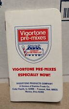 Vintage Vigortone Pre-Mixes Pocket Notebook Vigortone Products Co Iowa Neb Ohio picture