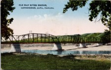 Lethbridge AB Old Man River Bridge Eatons Tea Housewife Advertising Postcard H23 picture