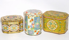 (3) Vintage English Biscuit / Tea Tins 1 Horner 2 Daher picture