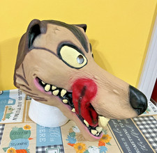 Vintage Fright Asylum Big Bad Wolf Latex Mask Halloween Disguise 2000 picture