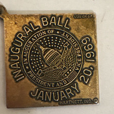 Vintage Richard Nixon 1969 Inaugural Ball Pendant 1/20 10K Gold Filled Political picture