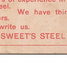 Antique 1898 Sweet's Steel Company Syracuse New York Advertising Postcard picture