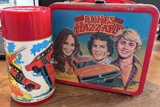 Vintage 1980 Aladdin The Dukes of Hazzard Metal Lunchbox - with Thermos picture