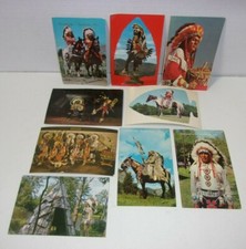 9 Vintage Indian Postcard Lot Wisconsin Dells Ceremonial Dance Weyauwega Spooner picture