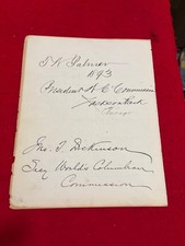 1893 Chicago World's Fair Signed Lot — Commission President, VP & Lady Officers picture