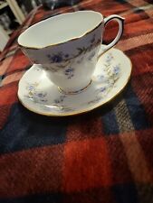 Vtg Duchess Fine Bone China Tranquillity Ribbed Floral Tea Cup & Saucer England picture