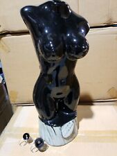 Vintage Woman shape ceramic water pipe black color made in usa picture