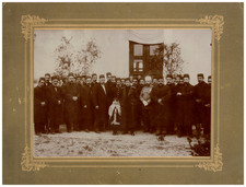 Qajar elite, group of dignitaries surrounding a child, Persia Late Qajar period picture