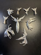Vtg Lot of 9 Midwest of Cannon Falls Pewter Serenity Angel Ornaments Bookmarks picture