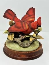 Andrea by Sadek Cardinal Porcelain Figurine with Wood Bases Vintage picture