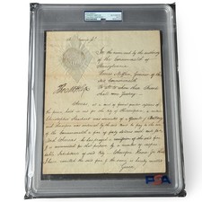 1799 Thomas Mifflin PSA/DNA Signed Document PA Governor Constitution Signer picture
