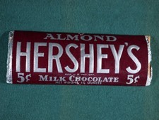 1930s-40s Genuine Hershey 5c Almond Milk Chocolate Dummy Bar Salesman's Sample picture