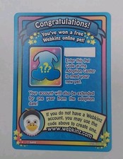 (s2-pet) Webkinz Random Pet Adoption Code From Series 2 - Unused   picture