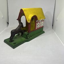 Vintage Mechanical Cast Iron Bank Donkey Mule Kicking Coin Taiwan picture