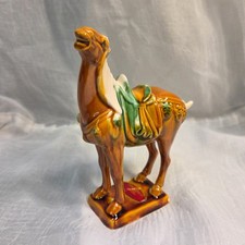 Vintage 1980's Jiudu Brand Tang Sancai Glazed Ceramic Horse Luoyang Factory picture