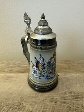 Deutschland Germany Beer Stein Eagle Crest Flags 7.5” Tall picture