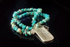 VINTAGE CAROLYN POLLACK TURQUOISE NATIVE SYMBOL STERLING NECKLACE picture