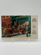 1911 Seagrave Chemical Hose Truck FDNY Engine 16 Leslie Saalburg Art Postcard NY picture