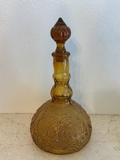 Vintage Tiara Indiana Glass Amber Sandwich Decanter with Stopper picture