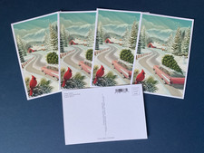 Holiday Traditions Christmas Tree Winter Lantern Press Postcard Lot of 5 picture