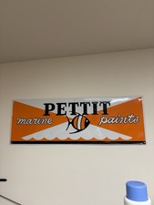 Vintage Pettit Marine Paint Tin/Metal 40” X 14” SCIOTO SIGNS® KENTON, OHIO 1988 picture