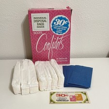 Vintage Scott Confidets Sanitary Napkins with Original Box & Disposal Bags 1967 picture