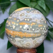 250g Rare Natural Ocean Jasper Sphere Quartz Crystal Ball Reiki Stone picture
