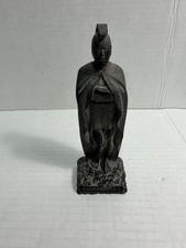 Vtg Black Coco Joe's Kamehameha Statue Hawaiian Lava Figure - 6