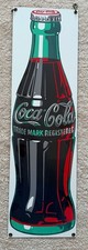 Ande Rooney Coca Cola Enamel Metal Sign Bottle 6.25” x 21