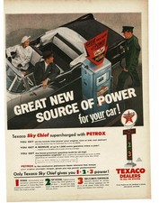 1956 Texaco Dealers Gas Station Attendant Service Man Sky Chief Print Ad 3 picture