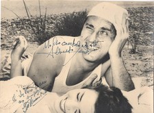 ITALIAN ACTOR, COMEDIAN ALBERTO SORDI & GIOVANNA RALLI, IGNED VINTAGE PHOTO. picture