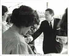 1966 Press Photo Charles Maxwell, Shaking Hands with Supporters - lrb21260 picture