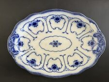 WH Grindley Flow Blue Platter Beaufort Pattern XL Oval 14” Antique 1899 Granny picture