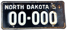 Vintage North Dakota 1954 Auto License Plate 00-000 Garage Man Cave Wall Decor picture