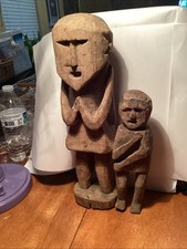 Antique Nepalese Wooden Ancestor Guardian Figures picture