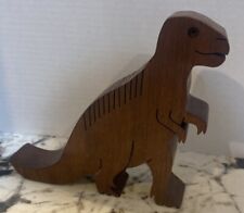 Vintage 1985 Wood Dinosaur Signed Arlene Brand - T-Rex Boys Room Bookshelf Art picture