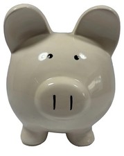 Large White Ceramic Piggy Bank see photos. you could personalize it with markers picture