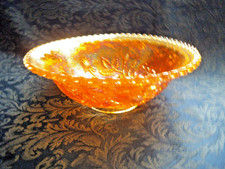 VTG IMPERIAL CARNIVAL GLASS OPEN ROSE MARIGOLD 7 5/8” ROUND BOWL ~ EUC picture
