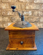 Antique Imperial Arcade Dovetail Wood Hand Crank Coffee Grinder picture
