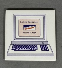 Vintage 1984 Federal Express Systems Development Computer Ceramic Tile FedEx picture